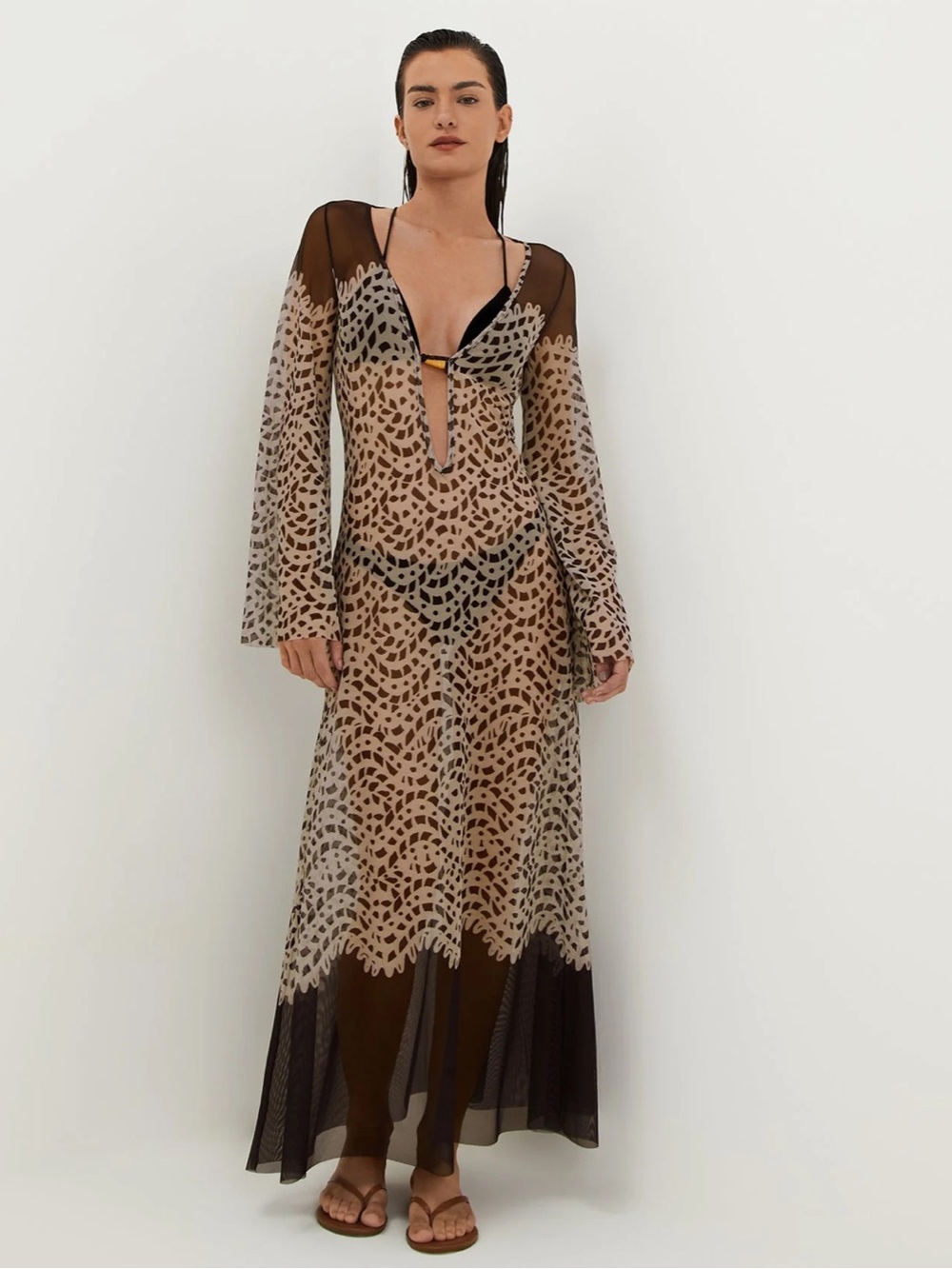 VIX Paola Hermanny Lidy Swim long Coverup dress S New $295